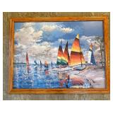 Stunning Sailboat Painting by Jules E. Scheffer