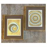 Pair of Manifestations Optical Illusionary Shimmery Prints