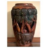 Carved Wooden Vase