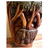 Carved Wooden Vase