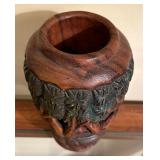 Carved Wooden Vase