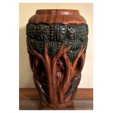 Carved Wooden Vase