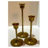 Variety of Vintage Brass Candle Holders and Sniffer