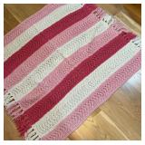 Vintage Pink and White Afghan