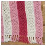 Vintage Pink and White Afghan