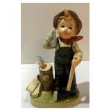 Vintage Napcoware Boy Chopping Wood Figurine