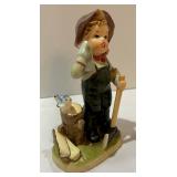 Vintage Napcoware Boy Chopping Wood Figurine