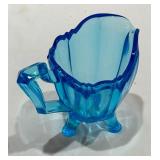 Fenton Colonial Blue Hobnail Pedestal Candle Holder Bowl and Creamer Pitcher