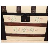 Antique Stencil Painted Steamer Trunk