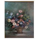 Framed Floral Oil Painting by Eda