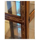 Vintage Mahogany and Gold Accented Glass Display Cabinet