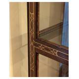 Vintage Mahogany and Gold Accented Glass Display Cabinet
