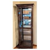 Vintage Mahogany and Gold Accented Glass Display Cabinet