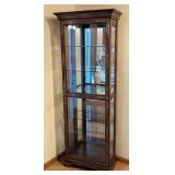 Vintage Mahogany and Gold Accented Glass Display Cabinet