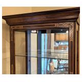 Vintage Mahogany and Gold Accented Glass Display Cabinet