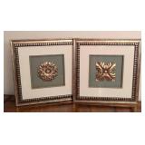 Pair of Pretty Gold Framed Wall Decorative Hangings