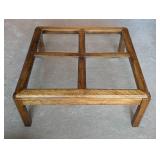 Glass Topped Wood Coffee Table