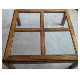Glass Topped Wood Coffee Table