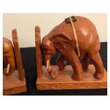 Wood Elephant Bookends