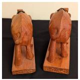 Wood Elephant Bookends
