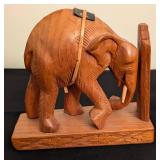 Wood Elephant Bookends