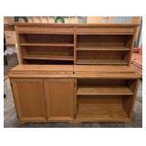 Oak Built-in Cabinet Bookcase