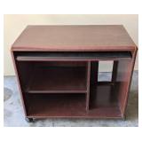 Rolling Wood Computer Desk