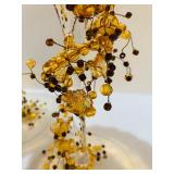 Pair of Vintage Amber Candle Holders