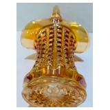 Vintage Light Marigold Amber Glass Basket Imperial Waffle Block