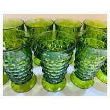 Vintage Indiana Glass 6" Whitehall Colony Avocado Green Footed Glasses
