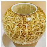 Art Glass Fishbowl Succulent Vase, Hand Blown with Window Inserts