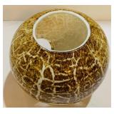 Art Glass Fishbowl Succulent Vase, Hand Blown with Window Inserts