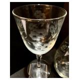 Set of Gorgeous Etched Wine Glasses and Decanter