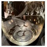 Set of Gorgeous Etched Wine Glasses and Decanter