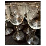 Set of Gorgeous Etched Wine Glasses and Decanter