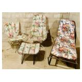 Vintage Metal Patio Furniture with Removable Cushions