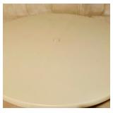 Outdoor Round Resin and Metal Patio Table with Room of an Umbrella