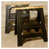 Pair of Foldable Sawhorses and Step Ladder