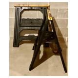 Pair of Foldable Sawhorses and Step Ladder