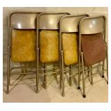Four Vintage Metal Folding Chairs