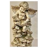 Resin Indoor/Outdoor Garden Angel Reading to the Animals