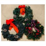 Three Vintage Christmas Wreaths
