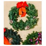 Three Vintage Christmas Wreaths