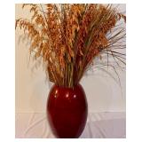 Deep Red Lightweight Vase with Faux Decor