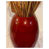 Deep Red Lightweight Vase with Faux Decor
