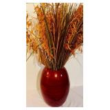 Deep Red Lightweight Vase with Faux Decor