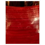 Deep Red Lightweight Vase with Faux Decor