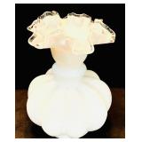 Vintage Fenton Silver Crest Beaded Melon Vase