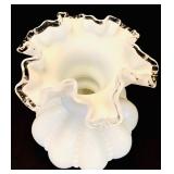 Vintage Fenton Silver Crest Beaded Melon Vase