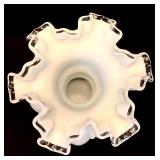 Vintage Fenton Silver Crest Beaded Melon Vase